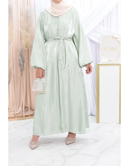Longue robe en organza pour festivité Aïd ou mariage. 