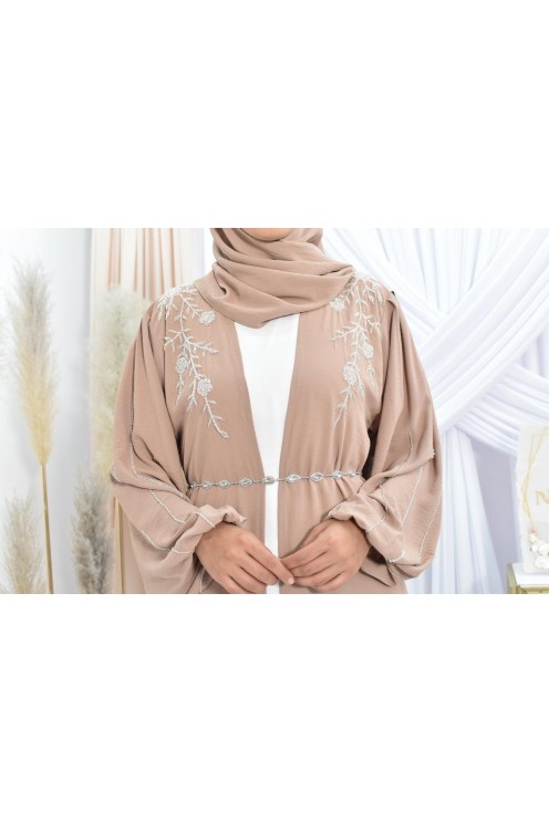 Ceinture métallique avec pierre brillante ajustable grâce aux chaînes