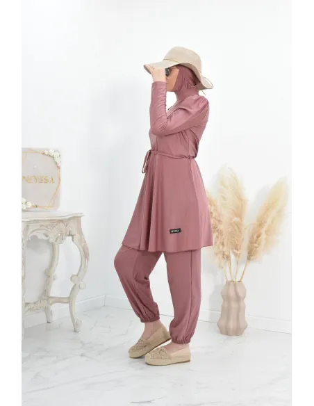 Burkini long coupe évasée, maillot de bain femme voilée musulmane