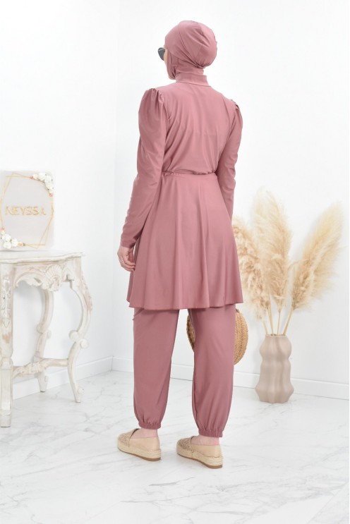 Burkini long coupe évasée, maillot de bain femme voilée musulmane