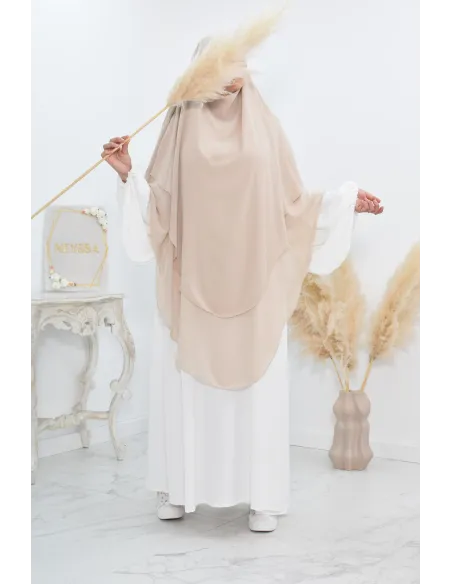 Khimar 3 voiles yemenite en mousseline pour femme musulmane voilée