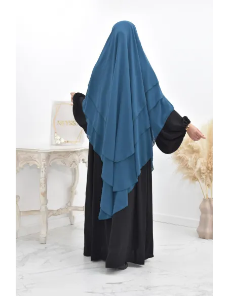 Khimar 3 voiles yemenite en mousseline pour femme musulmane voilée