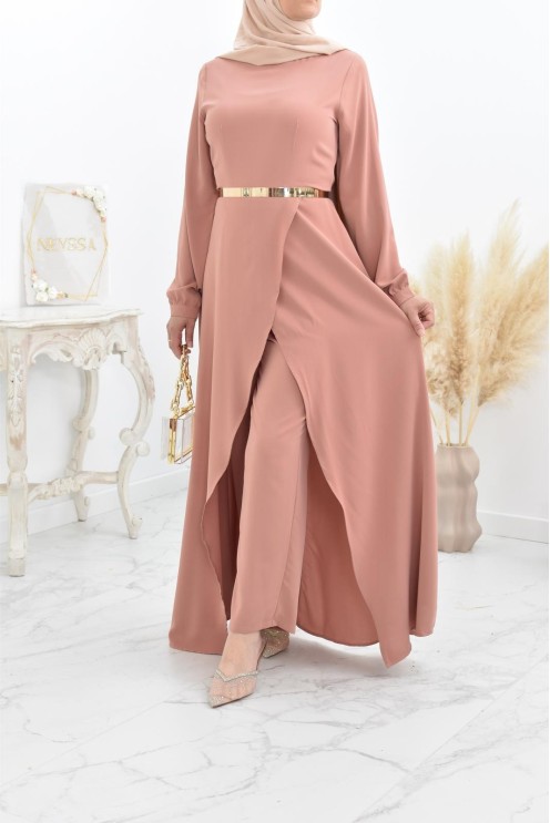 Combinaison femme modest Neyssa avec palazzo pour femme voilée chic.