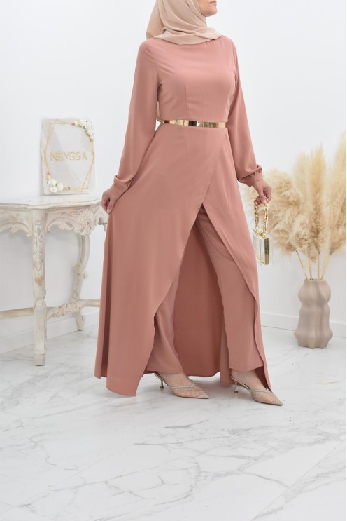 Combinaison femme modest Neyssa avec palazzo pour femme voilée chic.