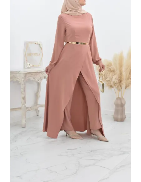 Combinaison femme modest Neyssa avec palazzo pour femme voilée chic.