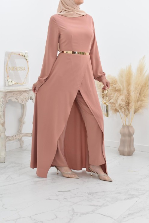 Combinaison femme modest Neyssa avec palazzo pour femme voilée chic.