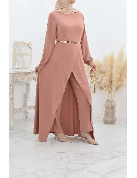 Combinaison femme modest Neyssa avec palazzo pour femme voilée chic.