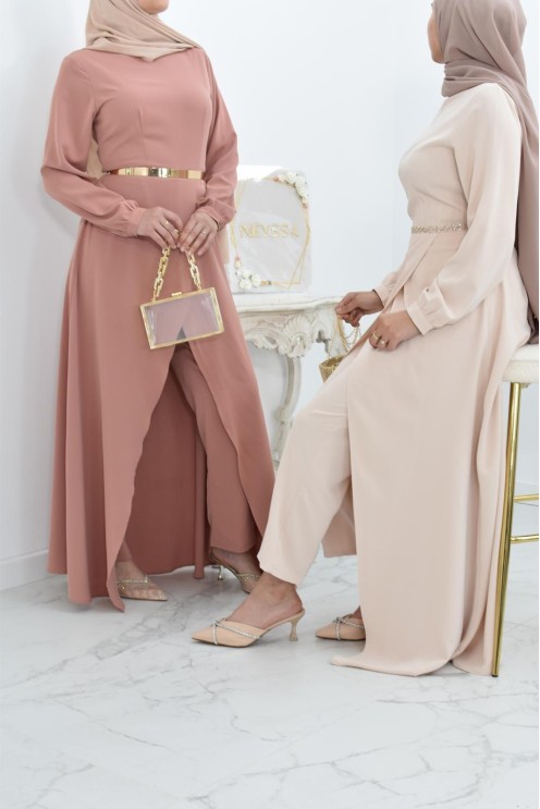 Combinaison femme modest Neyssa avec palazzo pour femme voilée chic.