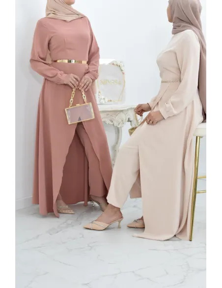 Combinaison femme modest Neyssa avec palazzo pour femme voilée chic.