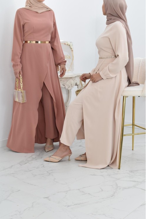 Combinaison femme modest Neyssa avec palazzo pour femme voilée chic.