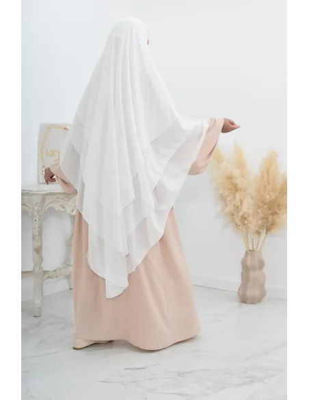 Abaya manches bouffantes femme, robe mastoura longue et fluide