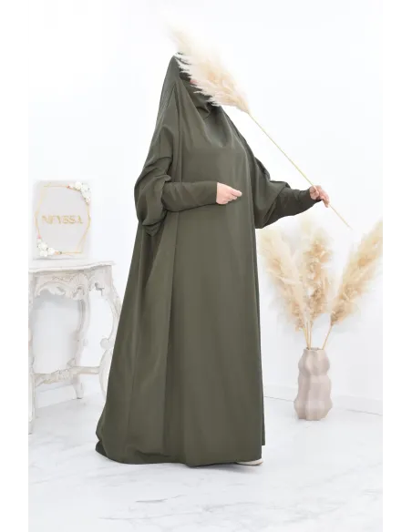 Jilbab une pièce wool peach léger fluide pas cher