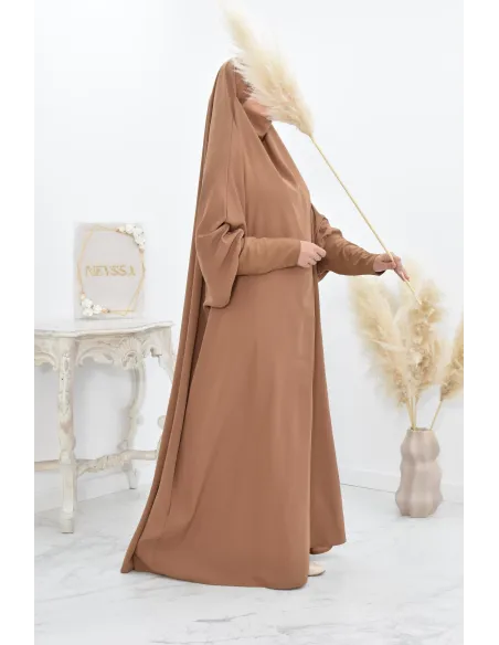 Jilbab une pièce wool peach léger fluide pas cher