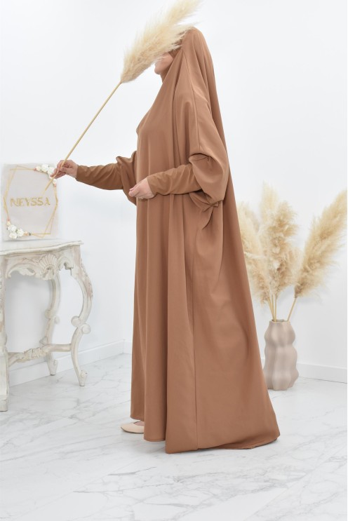 Jilbab une pièce wool peach léger fluide pas cher