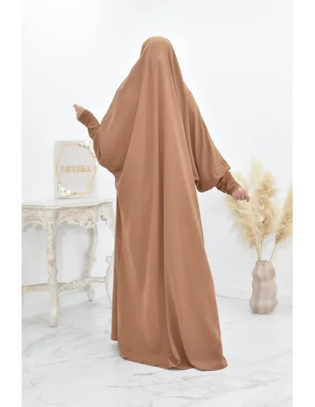 Jilbab une pièce wool peach léger fluide pas cher