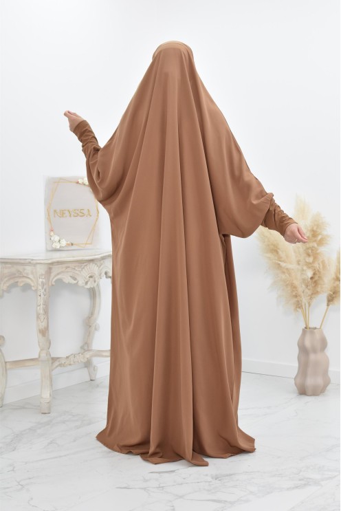 Jilbab une pièce wool peach léger fluide pas cher