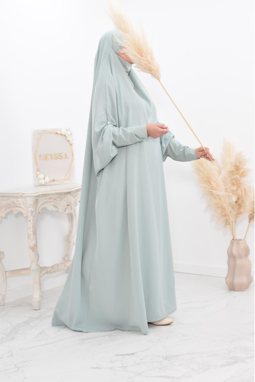 Jilbab une pièce wool peach léger fluide pas cher