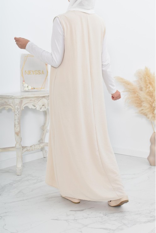 Sous robe sans manches à porter sous les abayas et avec un kimono.