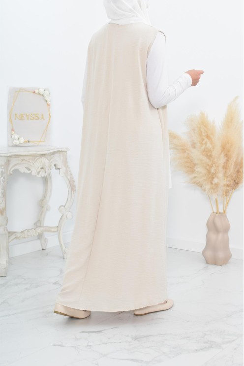 Sous robe sans manches à porter sous les abayas et avec un kimono.