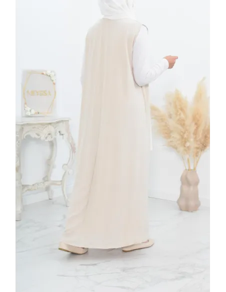 Sous robe sans manches à porter sous les abayas et avec un kimono.