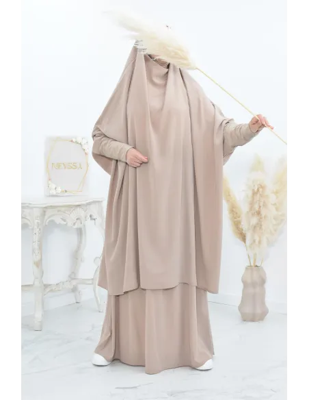 jilbab 2 pieces en wool peach haut de gamme et pas cher