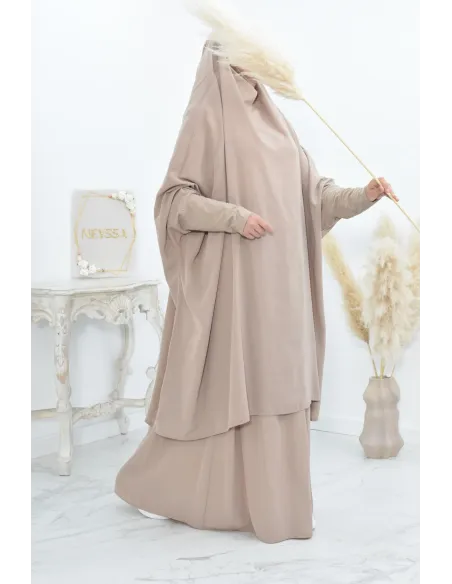 jilbab 2 pieces en wool peach haut de gamme et pas cher