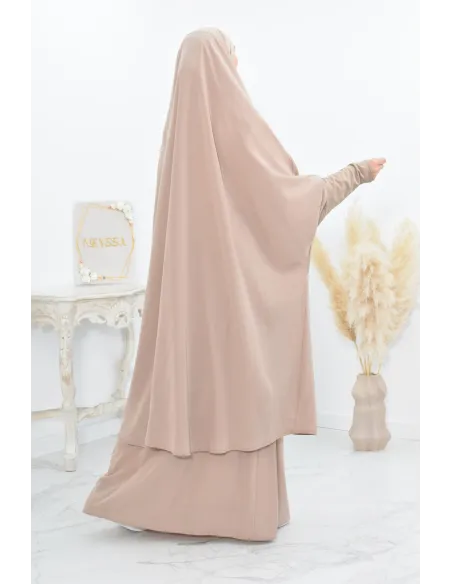 jilbab 2 pieces en wool peach haut de gamme et pas cher