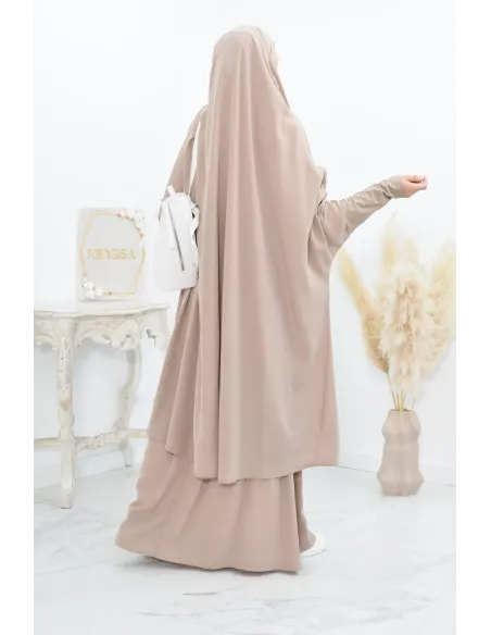 jilbab 2 pieces en wool peach haut de gamme et pas cher