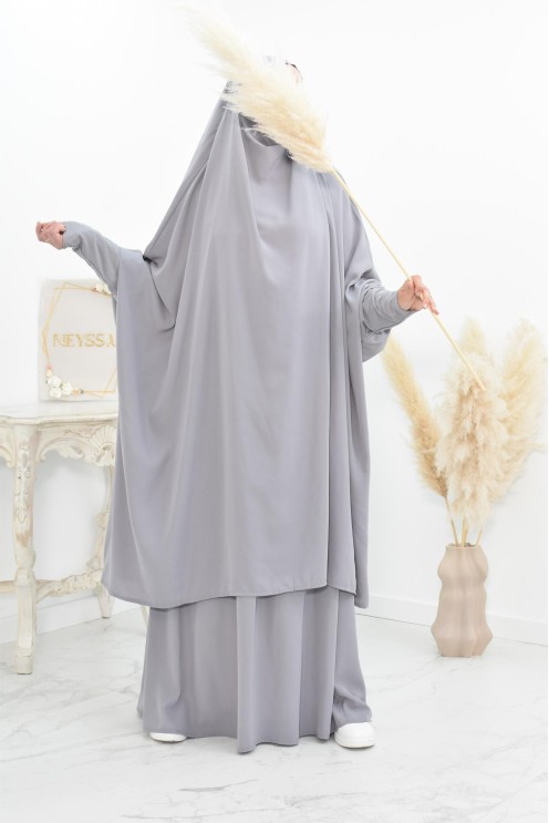 jilbab 2 pieces en wool peach haut de gamme et pas cher