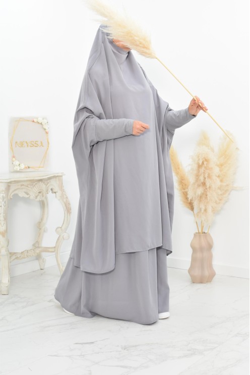 jilbab 2 pieces en wool peach haut de gamme et pas cher