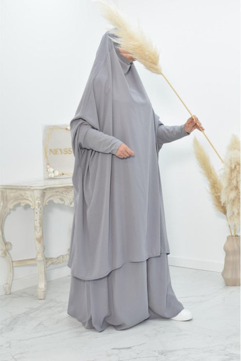 jilbab 2 pieces en wool peach haut de gamme et pas cher