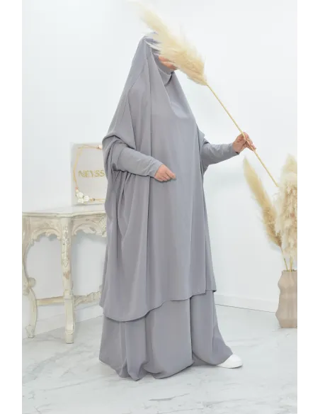 jilbab 2 pieces en wool peach haut de gamme et pas cher