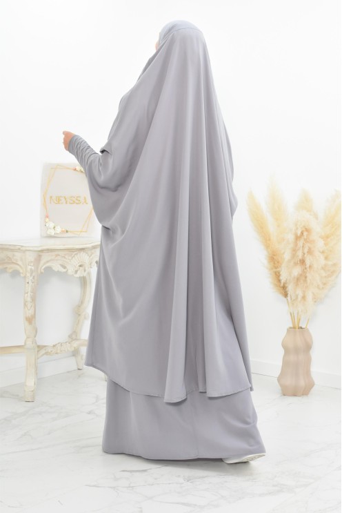 jilbab 2 pieces en wool peach haut de gamme et pas cher