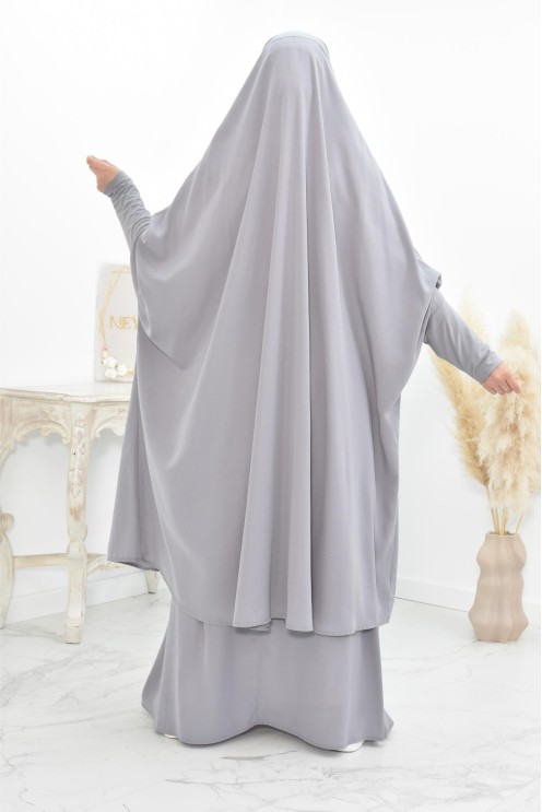 jilbab 2 pieces en wool peach haut de gamme et pas cher