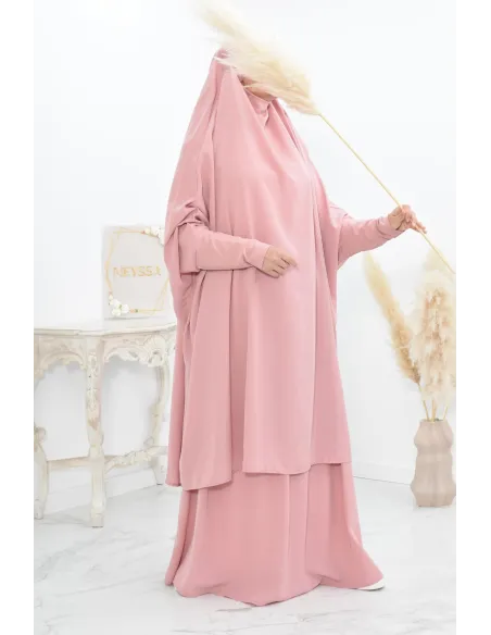 jilbab 2 pieces en wool peach haut de gamme et pas cher