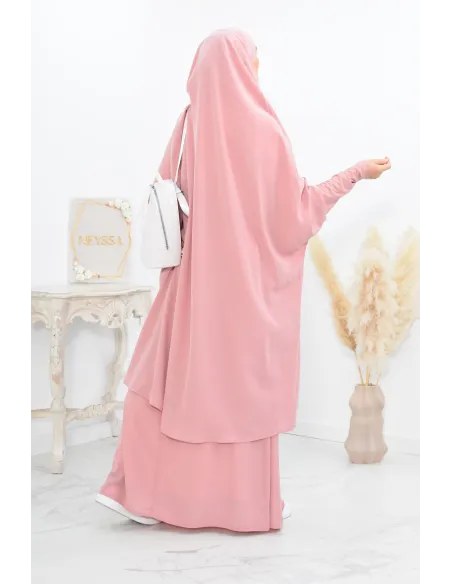 jilbab 2 pieces en wool peach haut de gamme et pas cher