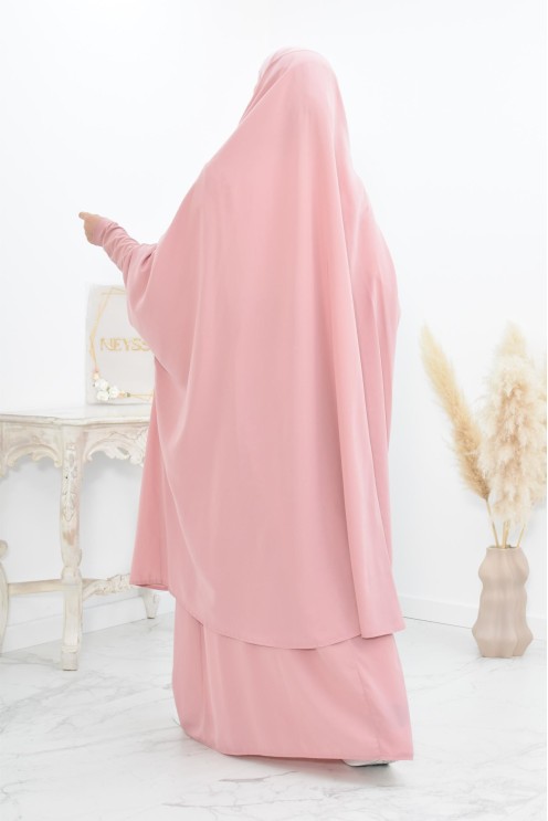 jilbab 2 pieces en wool peach haut de gamme et pas cher