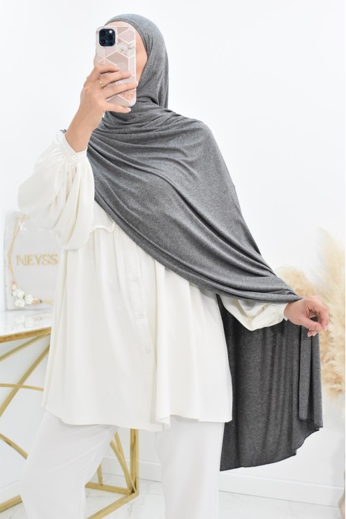 Hijab à enfiler long xxl jersey de viscose pour hijabi femme voilée