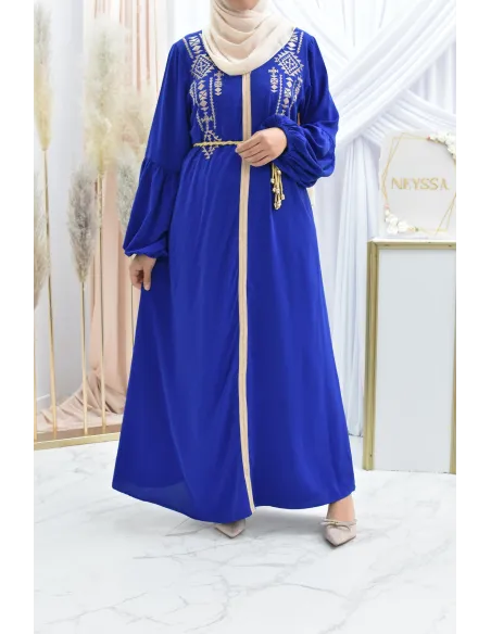 Abaya mère ou fille style caftan avec broderies parfait les fêtes