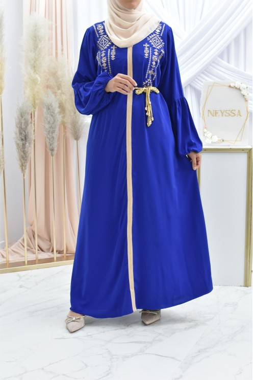 Abaya mère ou fille style caftan avec broderies parfait les fêtes