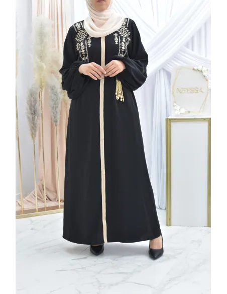 Abaya traditionnelle duo mère ou fille style caftan avec broderies