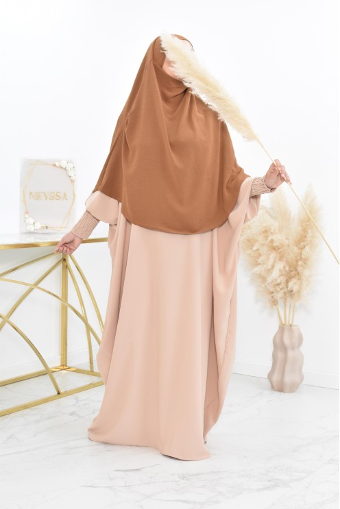 Lang fließender runder Khimar in billigem Jazz für muslimische Frauen