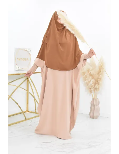 Lang fließender runder Khimar in billigem Jazz für muslimische Frauen