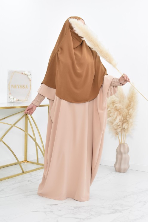 Lang fließender runder Khimar in billigem Jazz für muslimische Frauen