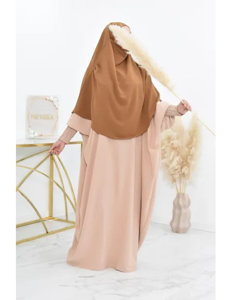 Lang fließender runder Khimar in billigem Jazz für muslimische Frauen