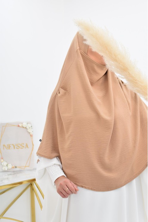 Lang fließender runder Khimar in billigem Jazz für muslimische Frauen