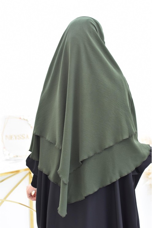 Long khimar 2 voiles  Jazz pour femme musulmane voilée