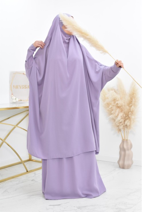 jilbab 2 pieces en wool peach haut de gamme et pas cher