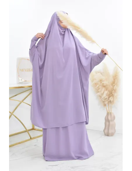 jilbab 2 pieces en wool peach haut de gamme et pas cher
