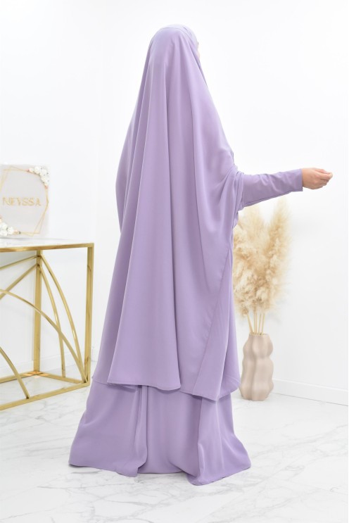 jilbab 2 pieces en wool peach haut de gamme et pas cher